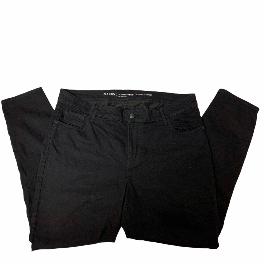 Old Navy Skinny Mid-Rise Black Jeans 16 Short